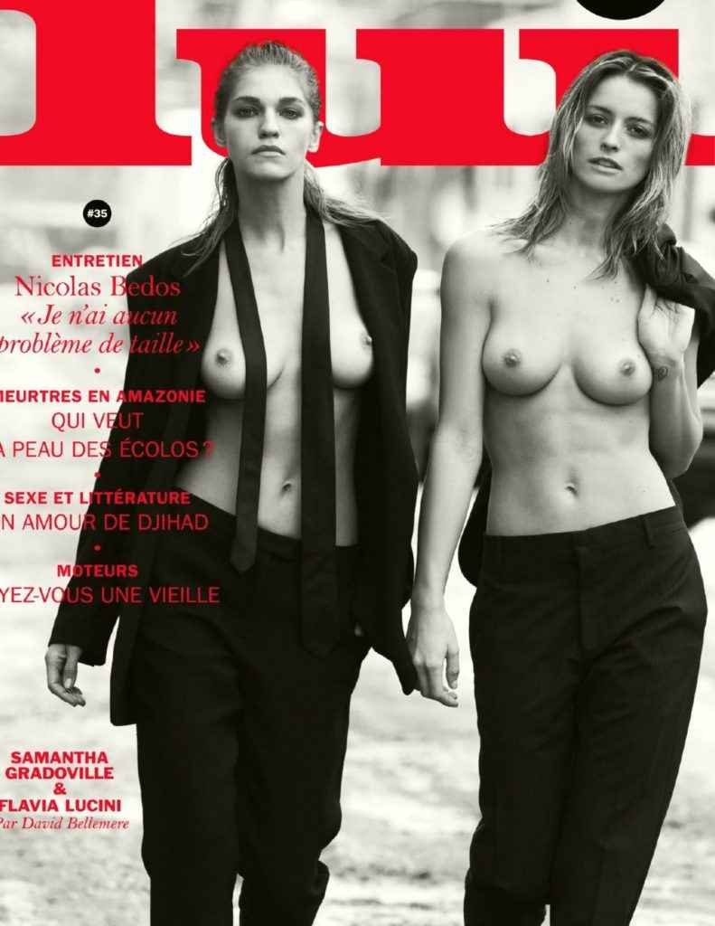 Flavia Lucini et Samantha Gradoville seins nus dans Lui