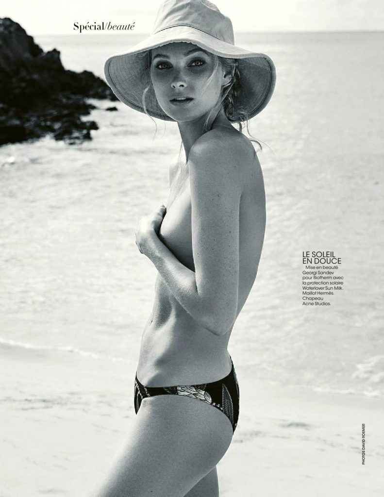 Elsa Hosk seins nus dans Le Figaro Madame