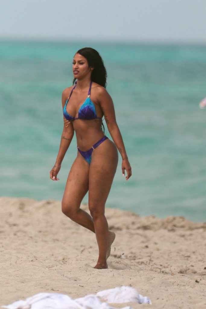 Fanny Neguesha en bikini à Miami Beach