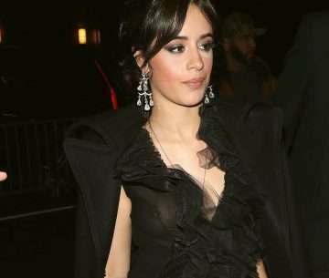 Camila Cabello seins nus par transparence à New-York