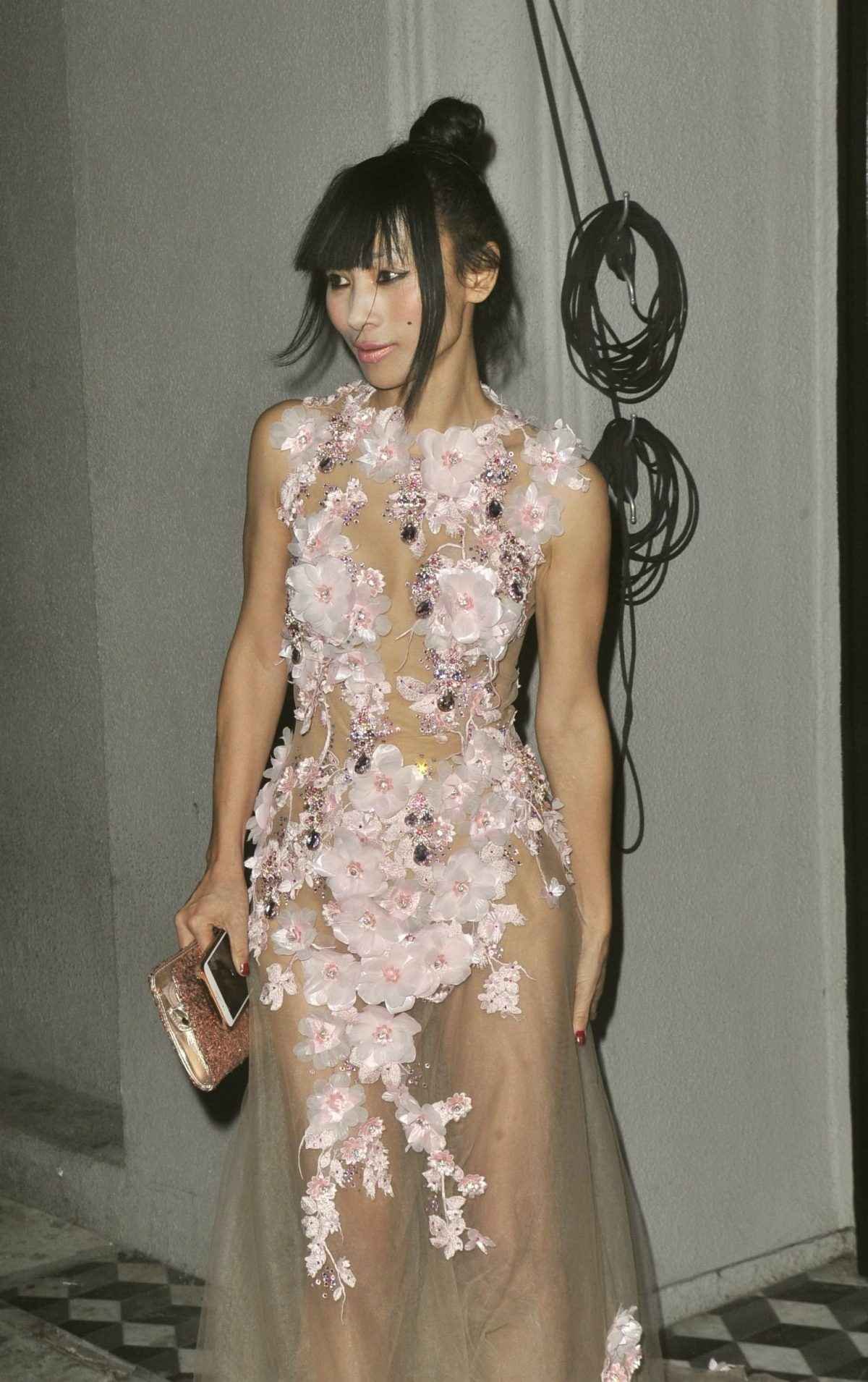 Bai Ling dans une robe transparente à West Hollywood