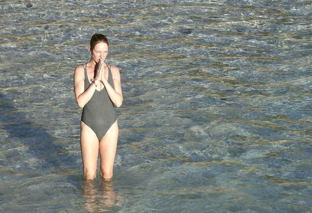 Uma Thurman en maillot de bain à Saint-Barthélémy