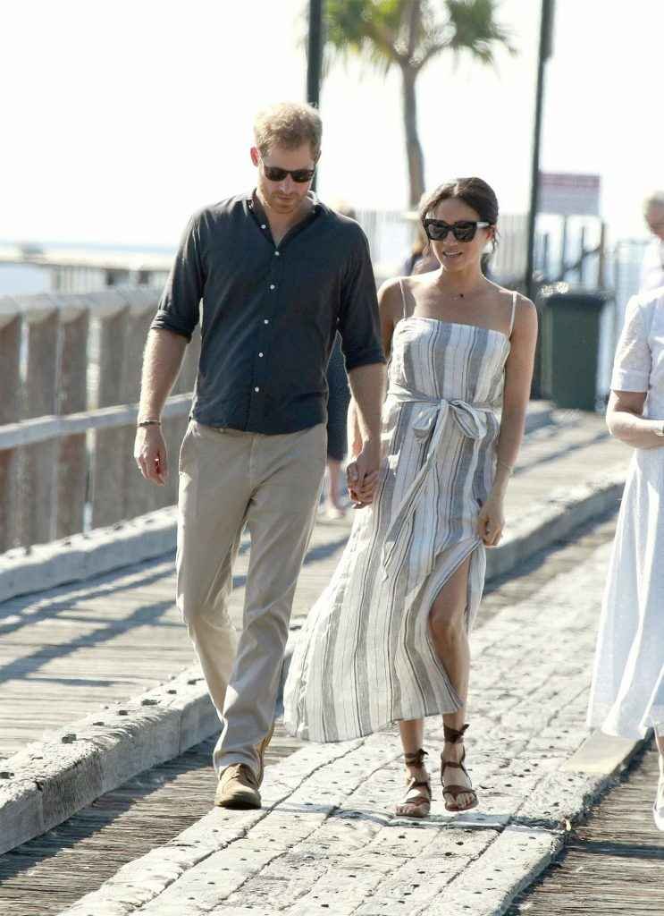 Meghan Markle dans une robe fendue en Australie