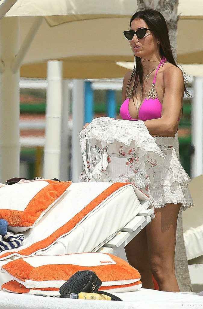 Elisabetta Gregoraci en bikini au Twiga Beach Club