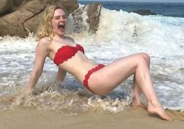 Elle Fanning en bikini au Mexique