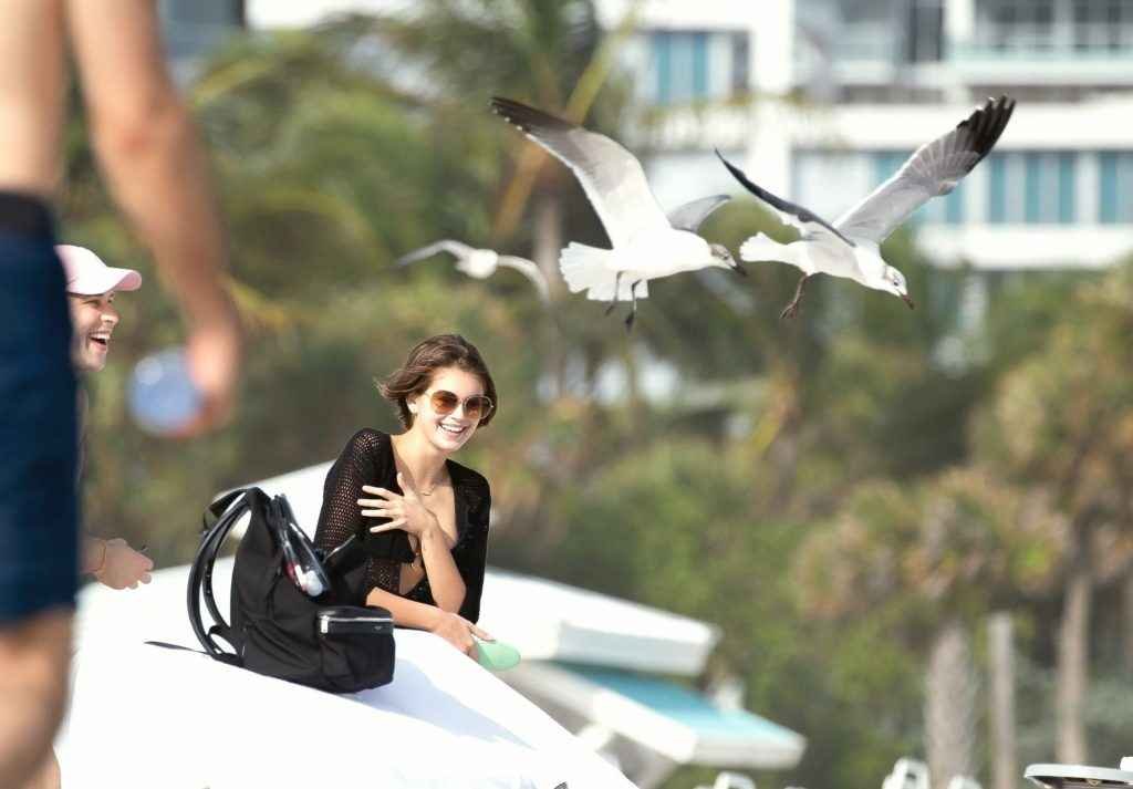 Kaia Gerber en bikini à Miami